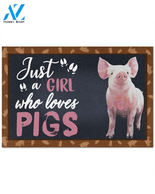 Just A Girl - Pig Indoor And Outdoor Doormat Warm House Homefarm Decor Gift Welcome Mat Gift For Pig Lovers Gift For Farmer