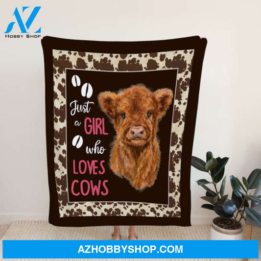 Just A Girl Who Love Cows Cute Blanket Gift For Cow Lovers 