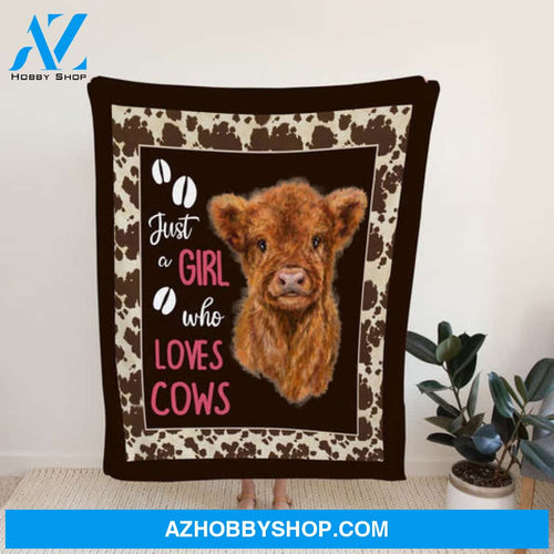 Just A Girl Who Love Cows Cute Blanket Gift For Cow Lovers 