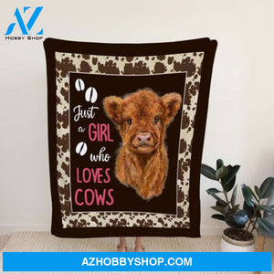 Just A Girl Who Love Cows Cute Blanket Gift For Cow Lovers 