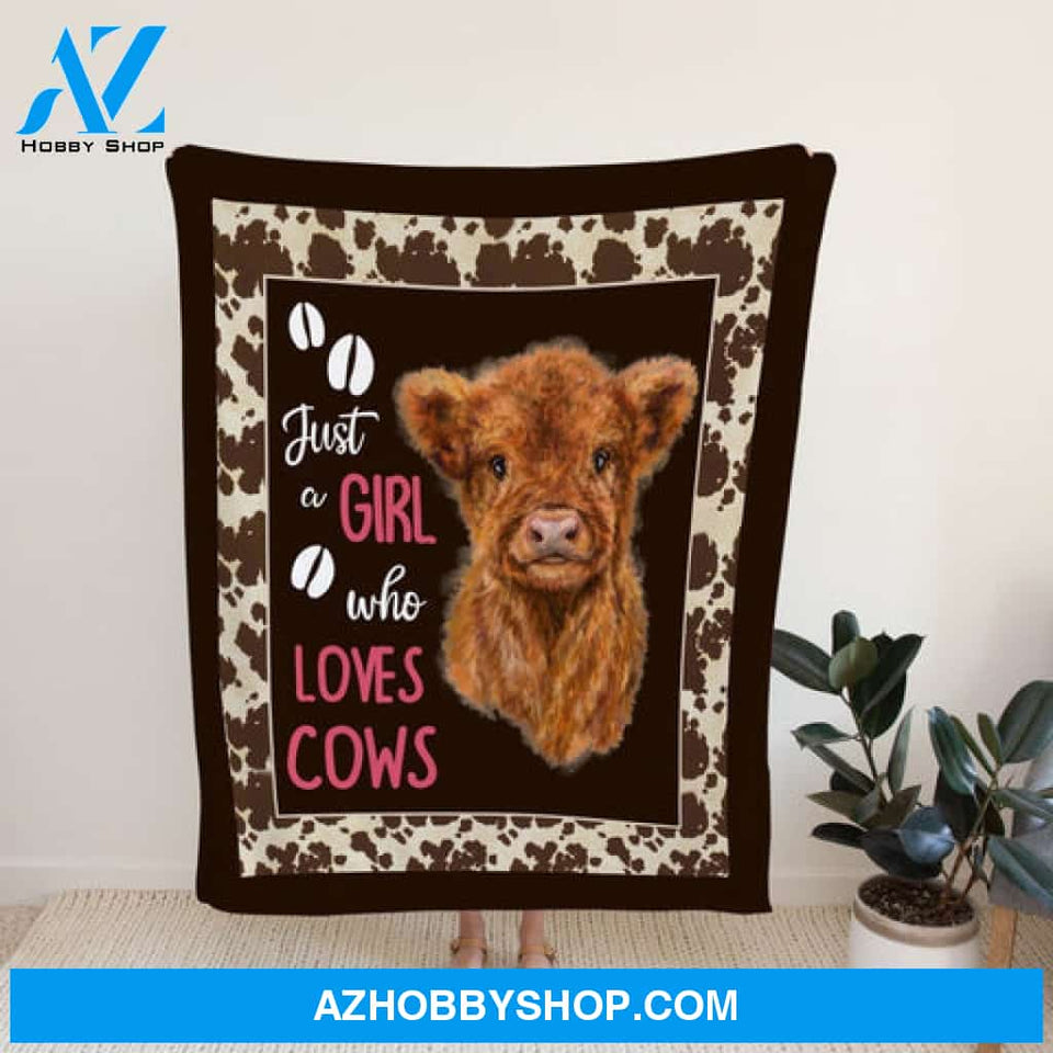 Just A Girl Who Love Cows Cute Blanket Gift For Cow Lovers 