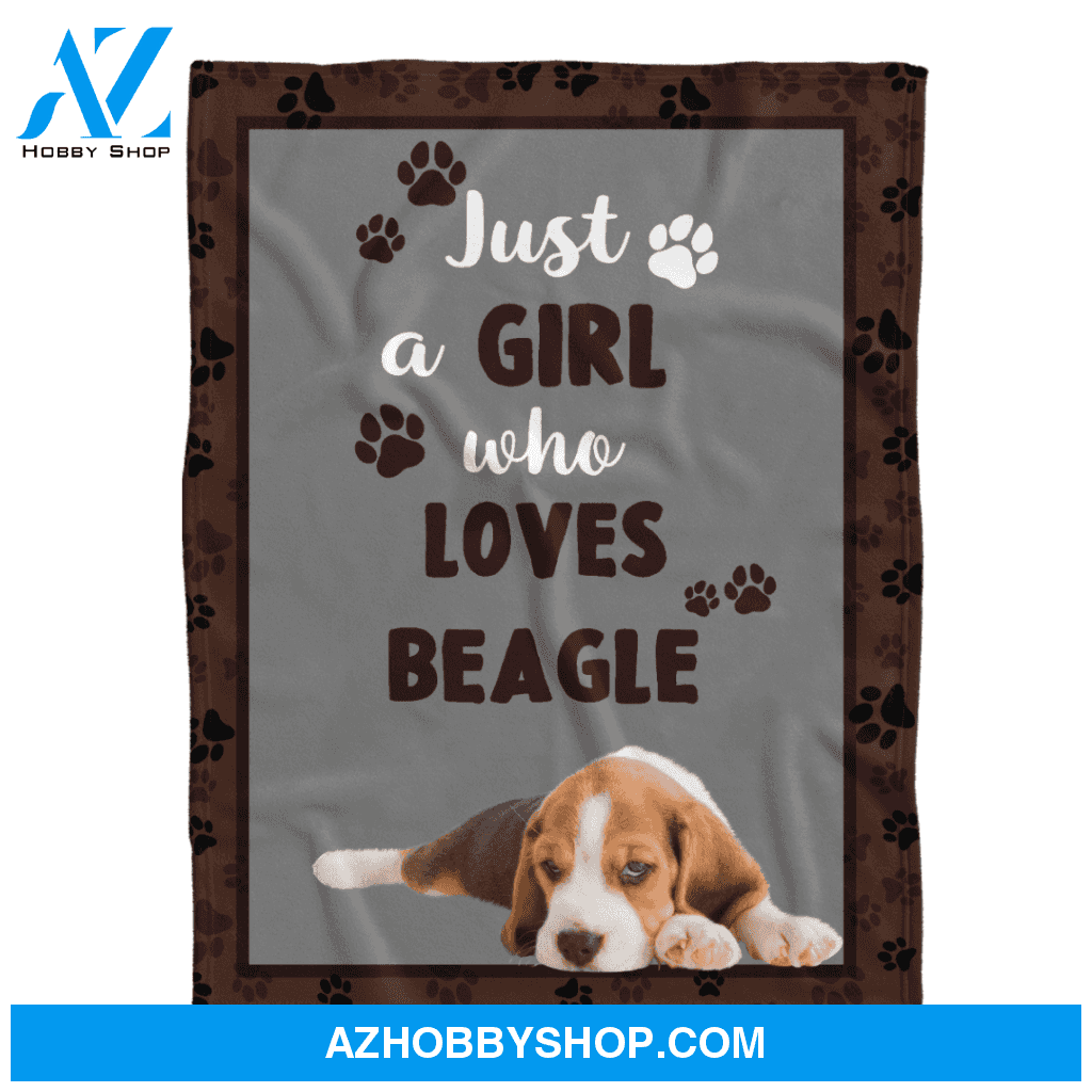 Just A Girl Who Loves Beagle Cute Blanket Gift for Beagle Dog Lovers Birthday Gift Home Decor Bedding Couch Sofa Soft and Comfy Cozy