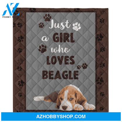 Just A Girl Who Loves Beagle Cute Blanket Gift for Beagle Dog Lovers Birthday Gift Home Decor Bedding Couch Sofa Soft and Comfy Cozy