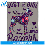 Just A Girl Who Loves Boxers, Fleece Blanket.Gift For People Family Home Decor Bedding Couch Sofa Soft and Comfy Cozy