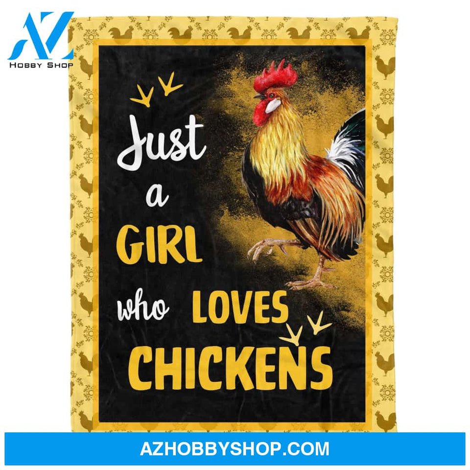 Just A Girl Who Loves Chickens Cute Blanket Gift for Chicken Lovers Birthday Gift Home Decor Bedding Couch Sofa Soft and Comfy Cozy