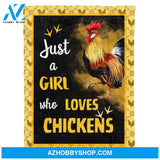 Just A Girl Who Loves Chickens Cute Blanket Gift for Chicken Lovers Birthday Gift Home Decor Bedding Couch Sofa Soft and Comfy Cozy