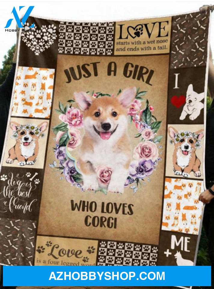 Just A Girl Who Loves Corgi Blanket Gift For Dog Lovers 