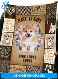 Just A Girl Who Loves Corgi Blanket Gift For Dog Lovers 