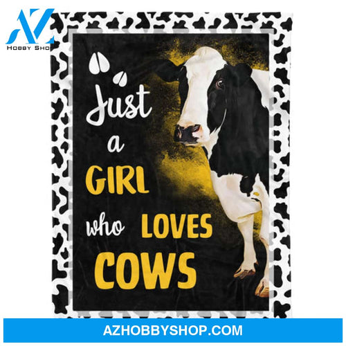 Just A Girl Who Loves Cows Cute Blanket Gift for Cow Lovers 