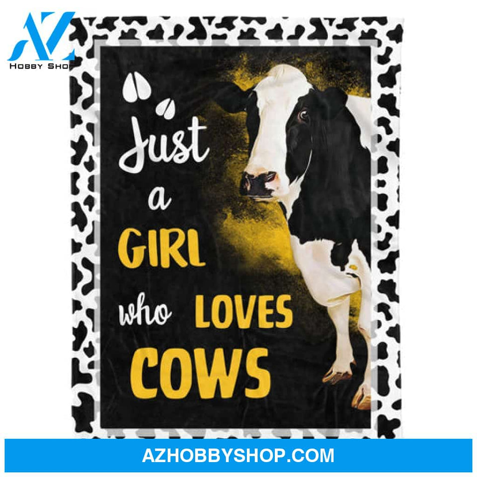 Just A Girl Who Loves Cows Cute Blanket Gift for Cow Lovers 