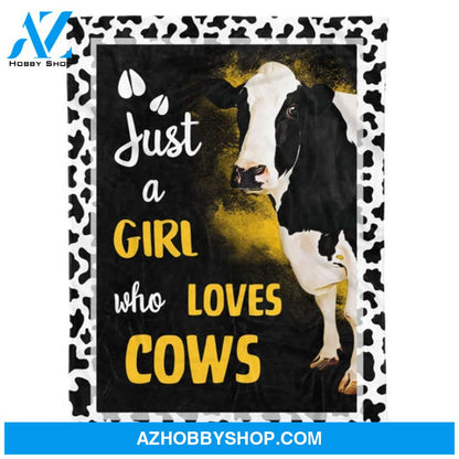 Just A Girl Who Loves Cows Cute Blanket Gift for Cow Lovers 