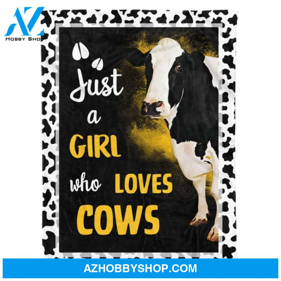 Just A Girl Who Loves Cows Cute Blanket Gift for Cow Lovers 