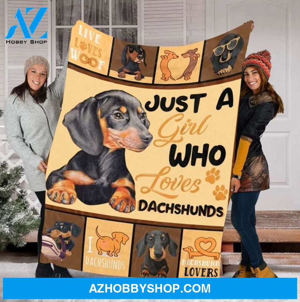 Just A Girl Who Loves Dachshunds Dog Lovers Gift Fleece Blanket