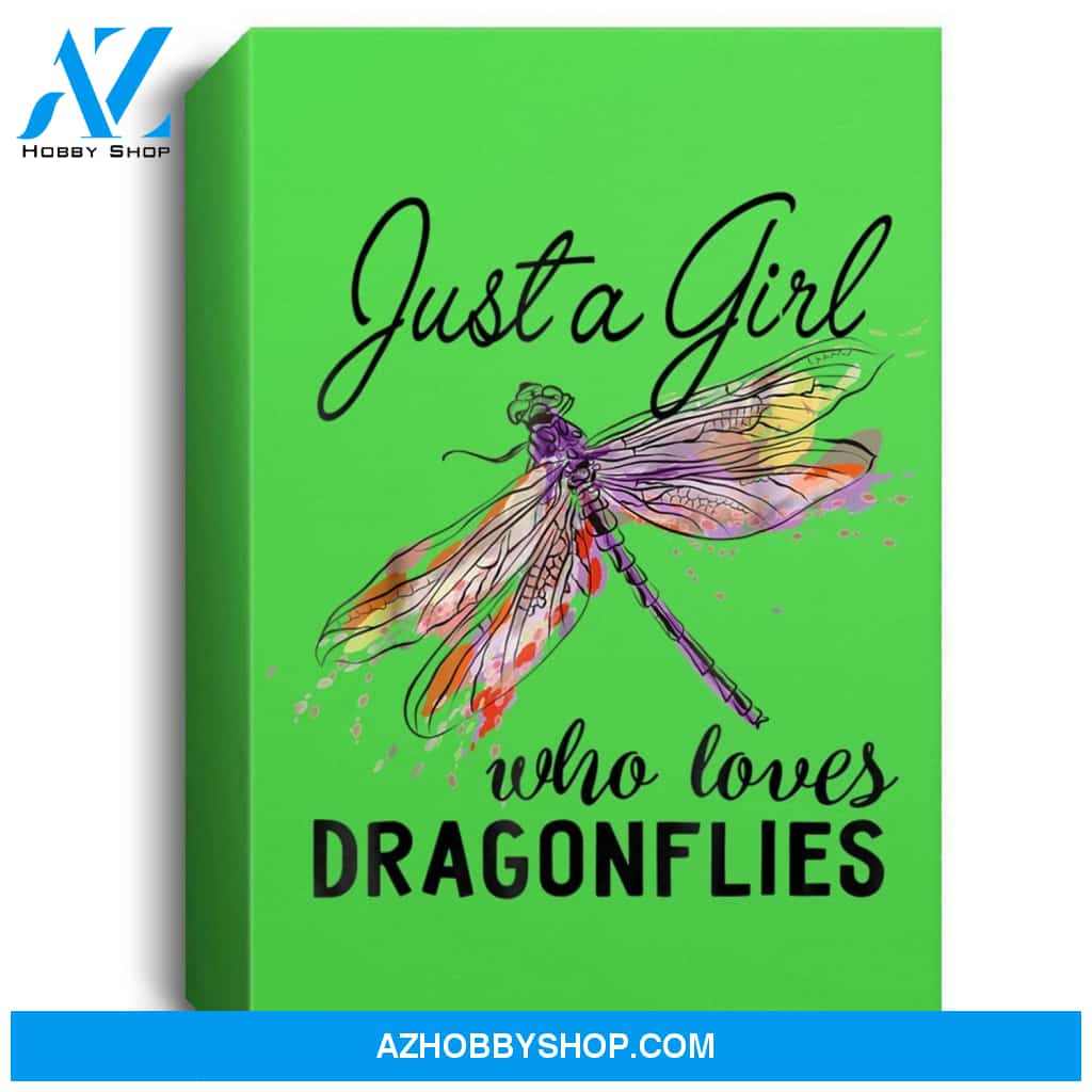 Just A Girl Who Loves Dragonflies Entomologist Gift Portrait Canvas