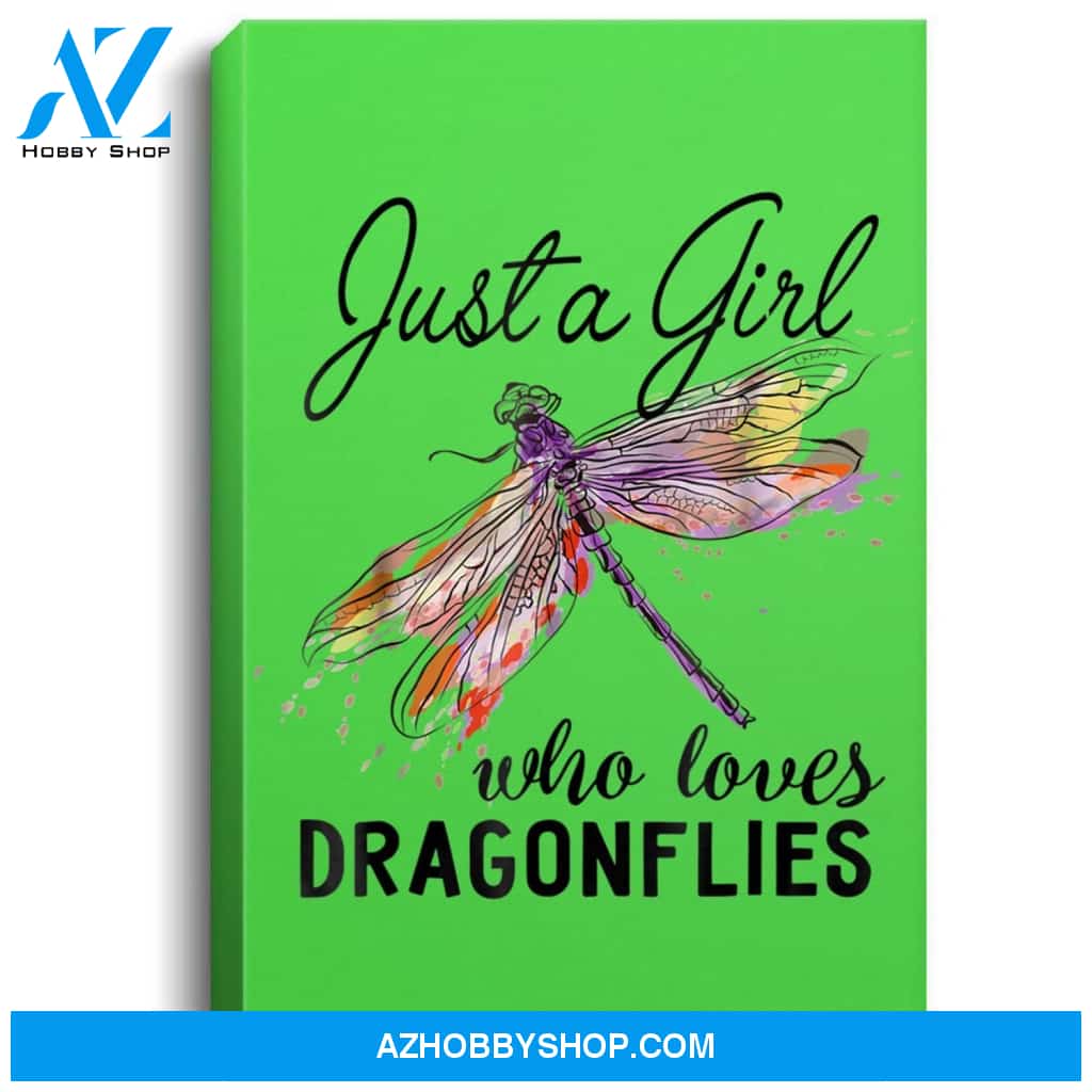 Just A Girl Who Loves Dragonflies Entomologist Gift Portrait Canvas