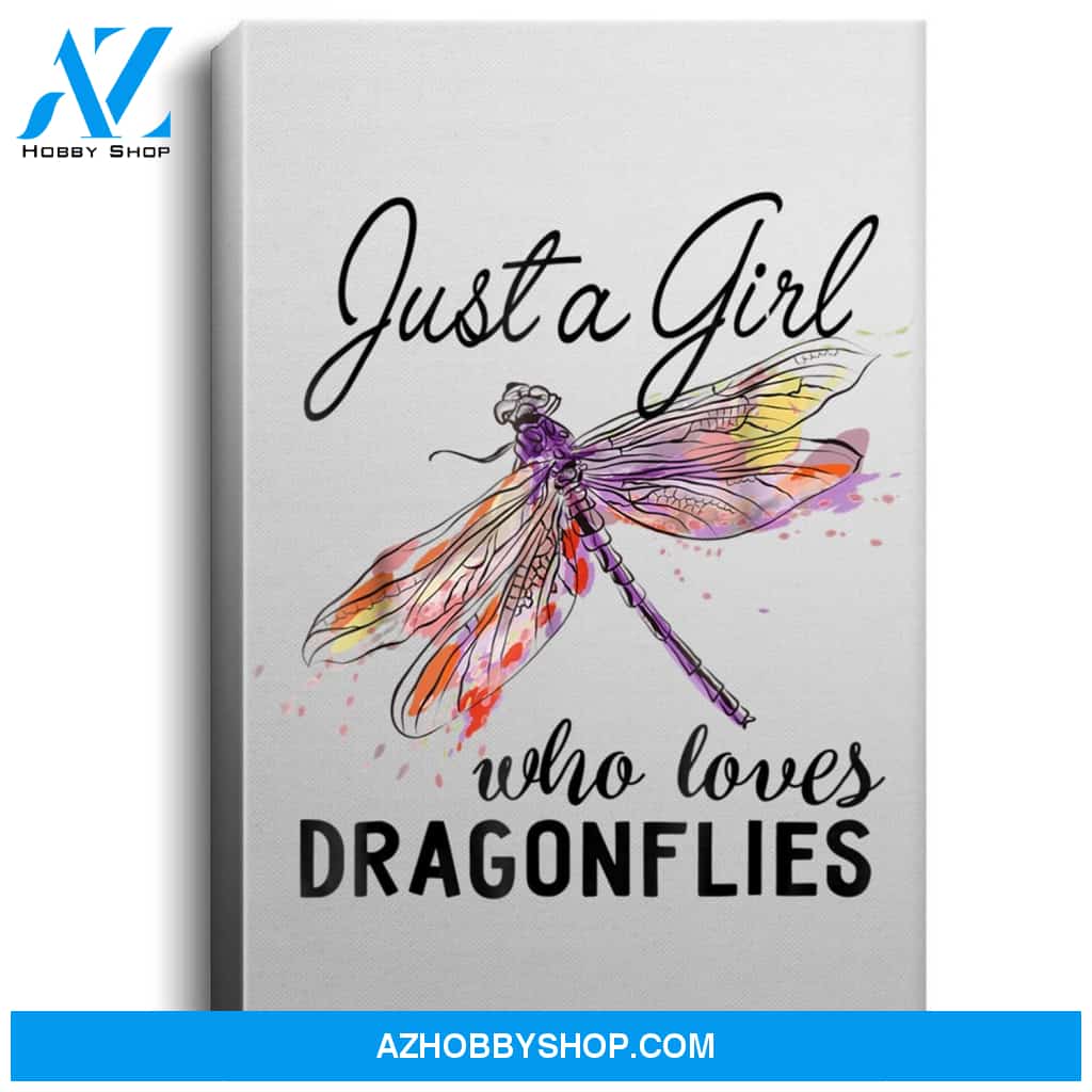 Just A Girl Who Loves Dragonflies Entomologist Gift Portrait Canvas
