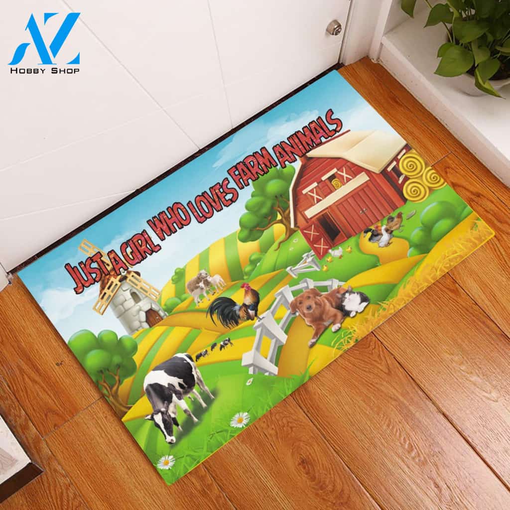 Just A Girl Who Loves Farm Animals Doormat PTU