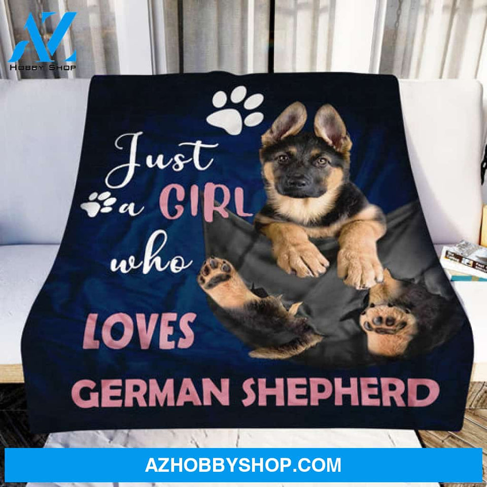 Just A Girl Who Loves German Shepherd Dog Blanket Gift For Dog Lovers 