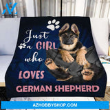 Just A Girl Who Loves German Shepherd Dog Blanket Gift For Dog Lovers 