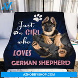 Just A Girl Who Loves German Shepherd Dog Blanket Gift For Dog Lovers 
