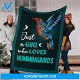 Just A Girl Who Loves Hummingbirds Fleece Blanket