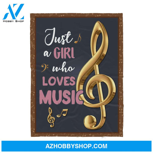 Just A Girl Who Loves Music Blanket Gift For Music Lovers Birthday Gift Home Decor Bedding Couch Sofa Soft and Comfy Cozy