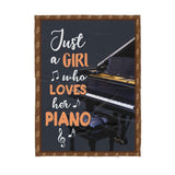 Just A Girl Who Loves Piano Blanket Gift For Piano Lovers - Birthday Gift Home Decor Bedding Couch Sofa Soft and Comfy Cozy