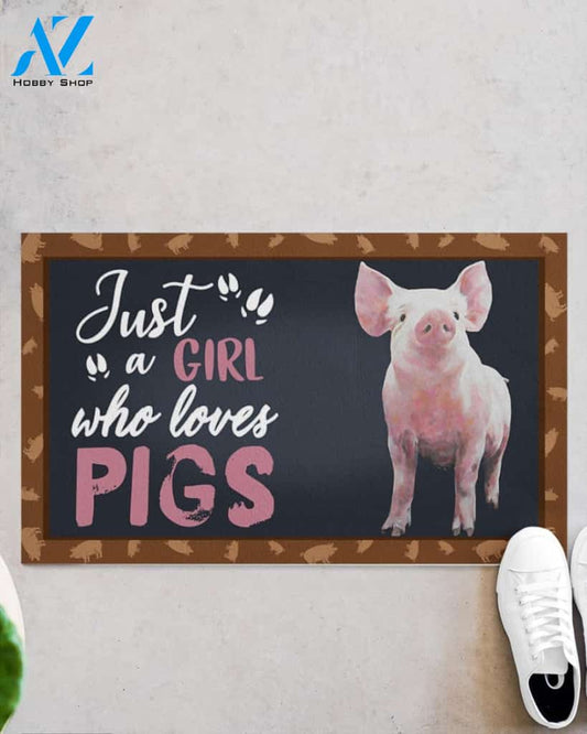 Just A Girl Who Loves Pigs Funny Doormat Gift For Pig lovers Birthday Gift Home Decor Warm House Gift Welcome Mat