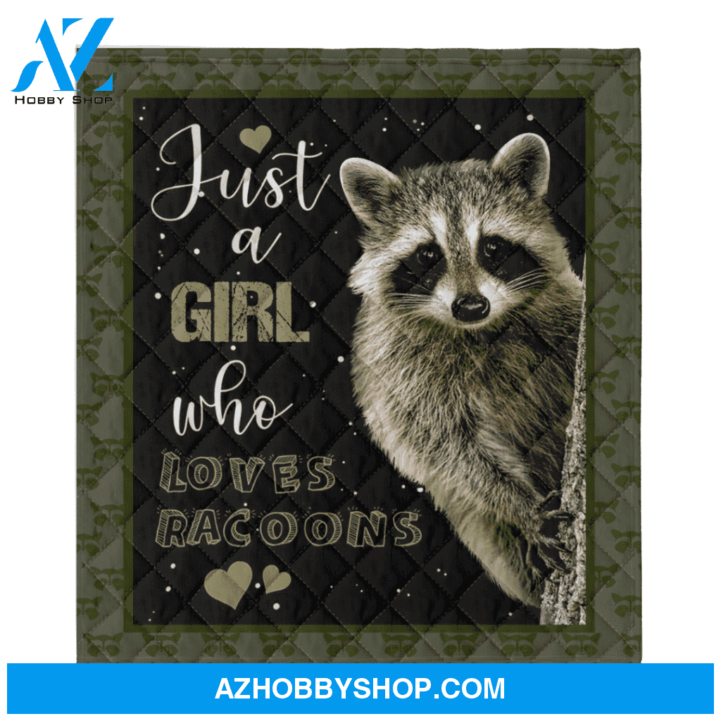 Just A Girl Who Loves Raccoons Fleece Blanket Gift For People Home Decor Bedding Couch Sofa Soft And Comfy Cozy