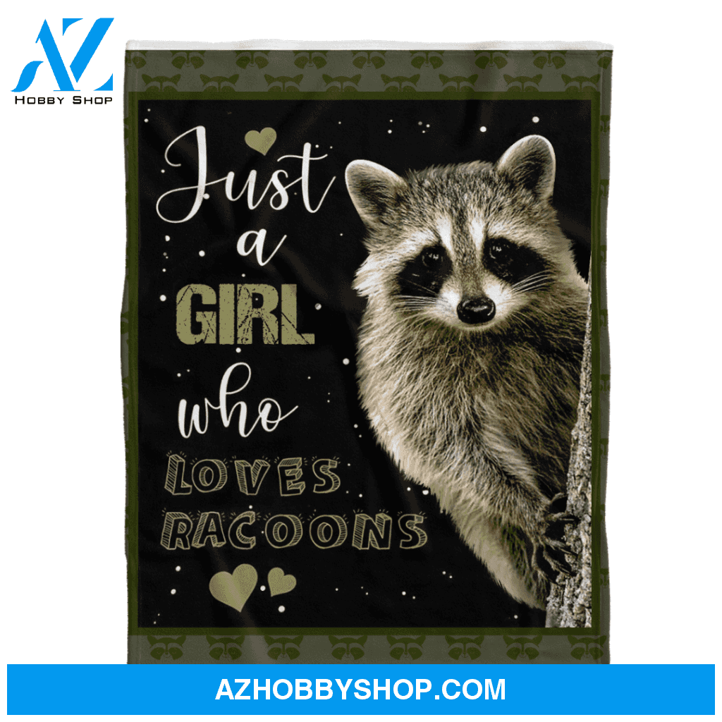 Just A Girl Who Loves Raccoons Fleece Blanket Gift For People Home Decor Bedding Couch Sofa Soft And Comfy Cozy
