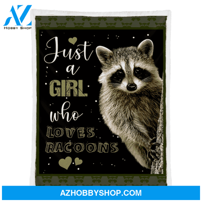 Just A Girl Who Loves Raccoons Fleece Blanket Gift For People Home Decor Bedding Couch Sofa Soft And Comfy Cozy