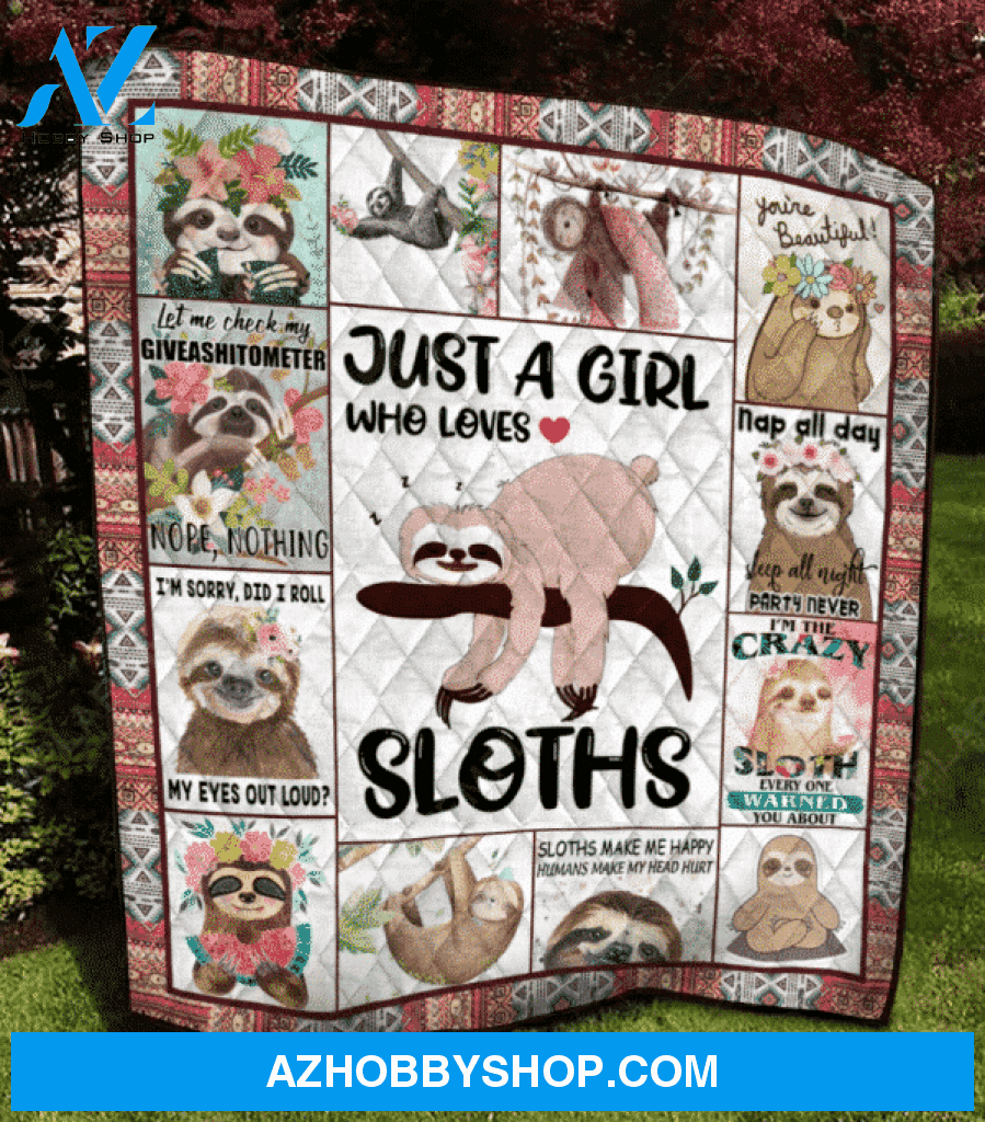 Just A Girl Who Loves Sloths - Sloths Make Me Happy Blanket Gift For Sloth Lover Home Decor Bedding Couch Sofa Soft And Comfy Cozy
