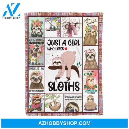 Just A Girl Who Loves Sloths - Sloths Make Me Happy Blanket Gift For Sloth Lover Home Decor Bedding Couch Sofa Soft And Comfy Cozy
