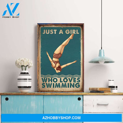 Just A Girl Who Loves Swimming - Personalized Poster/Canvas - Gift For Swimming Lovers