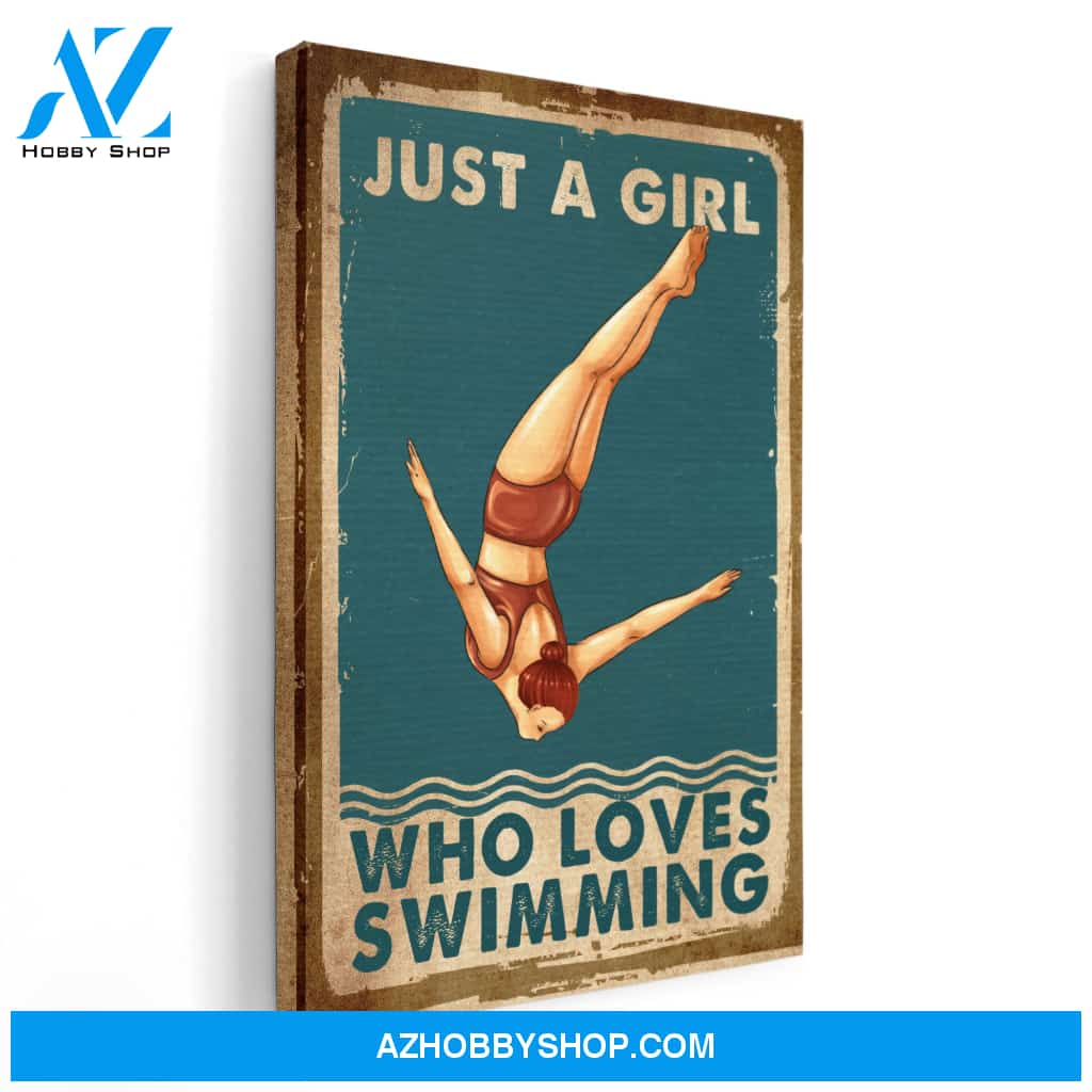 Just A Girl Who Loves Swimming - Personalized Poster/Canvas - Gift For Swimming Lovers