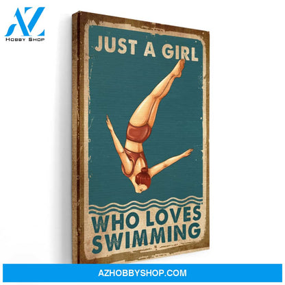 Just A Girl Who Loves Swimming - Personalized Poster/Canvas - Gift For Swimming Lovers