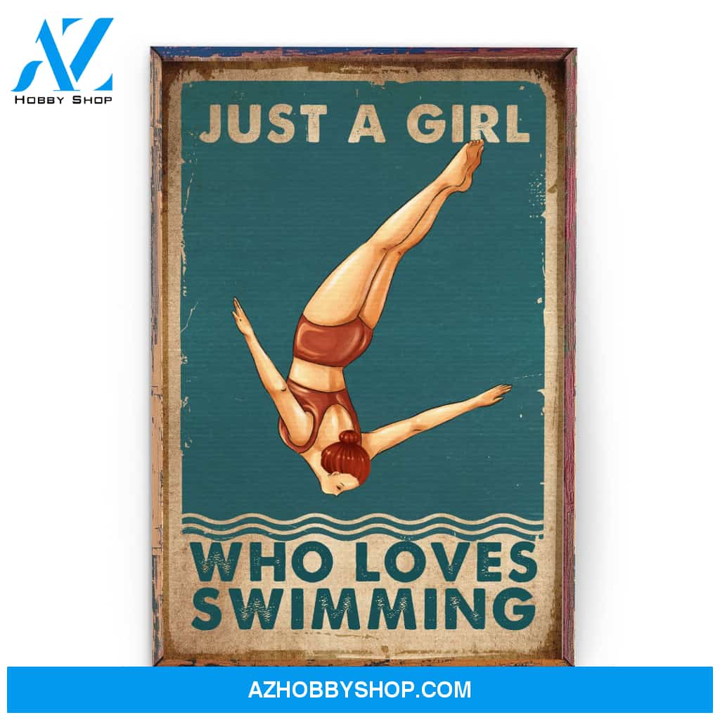 Just A Girl Who Loves Swimming - Personalized Poster/Canvas - Gift For Swimming Lovers