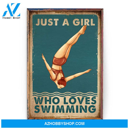 Just A Girl Who Loves Swimming - Personalized Poster/Canvas - Gift For Swimming Lovers