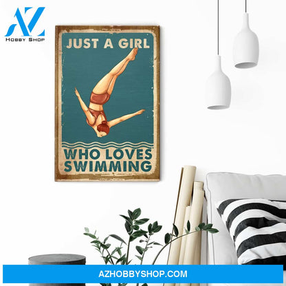 Just A Girl Who Loves Swimming - Personalized Poster/Canvas - Gift For Swimming Lovers