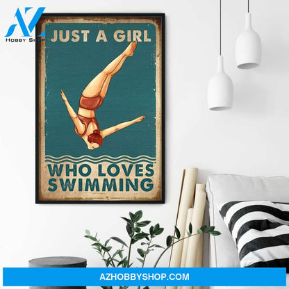Just A Girl Who Loves Swimming - Personalized Poster/Canvas - Gift For Swimming Lovers