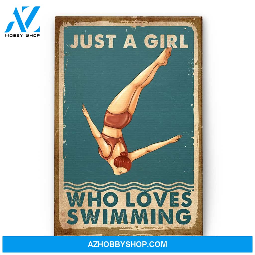 Just A Girl Who Loves Swimming - Personalized Poster/Canvas - Gift For Swimming Lovers