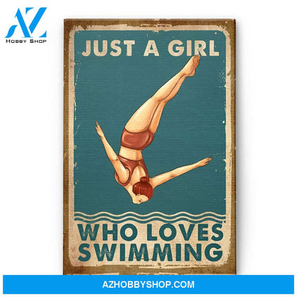 Just A Girl Who Loves Swimming - Personalized Poster/Canvas - Gift For Swimming Lovers