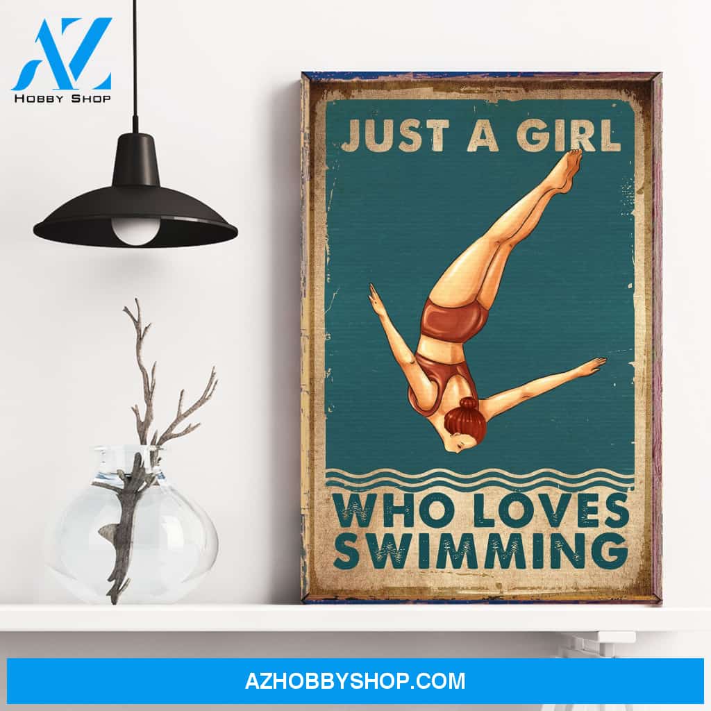 Just A Girl Who Loves Swimming - Personalized Poster/Canvas - Gift For Swimming Lovers