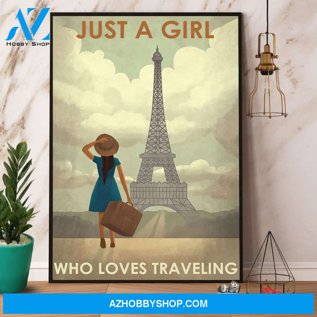 Just A Girl Who Loves Travelling Canvas And Poster, Wall Decor Visual Art