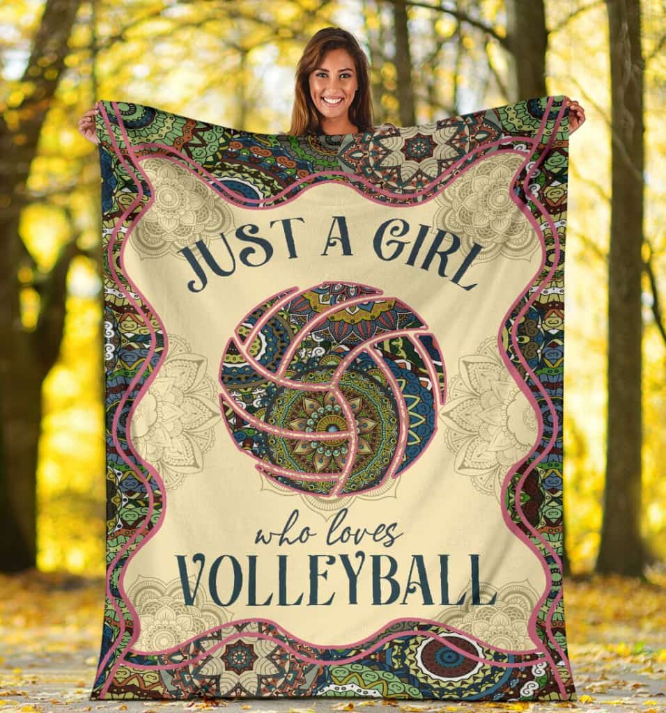 Just A Girl Who Loves Volleyball Mandala Blanket Gift For Volleyball Lovers Birthday Gift Home Decor Bedding Couch Sofa Soft and Comfy Cozy