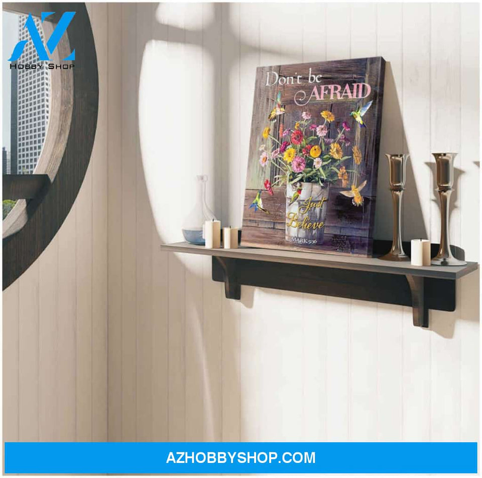 Just Believe Hummingbird Canvas Wall Art, Wall Decor Visual Art