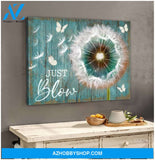 Just Blow Dandelion and Butterfly Canvas Wall Art Decor