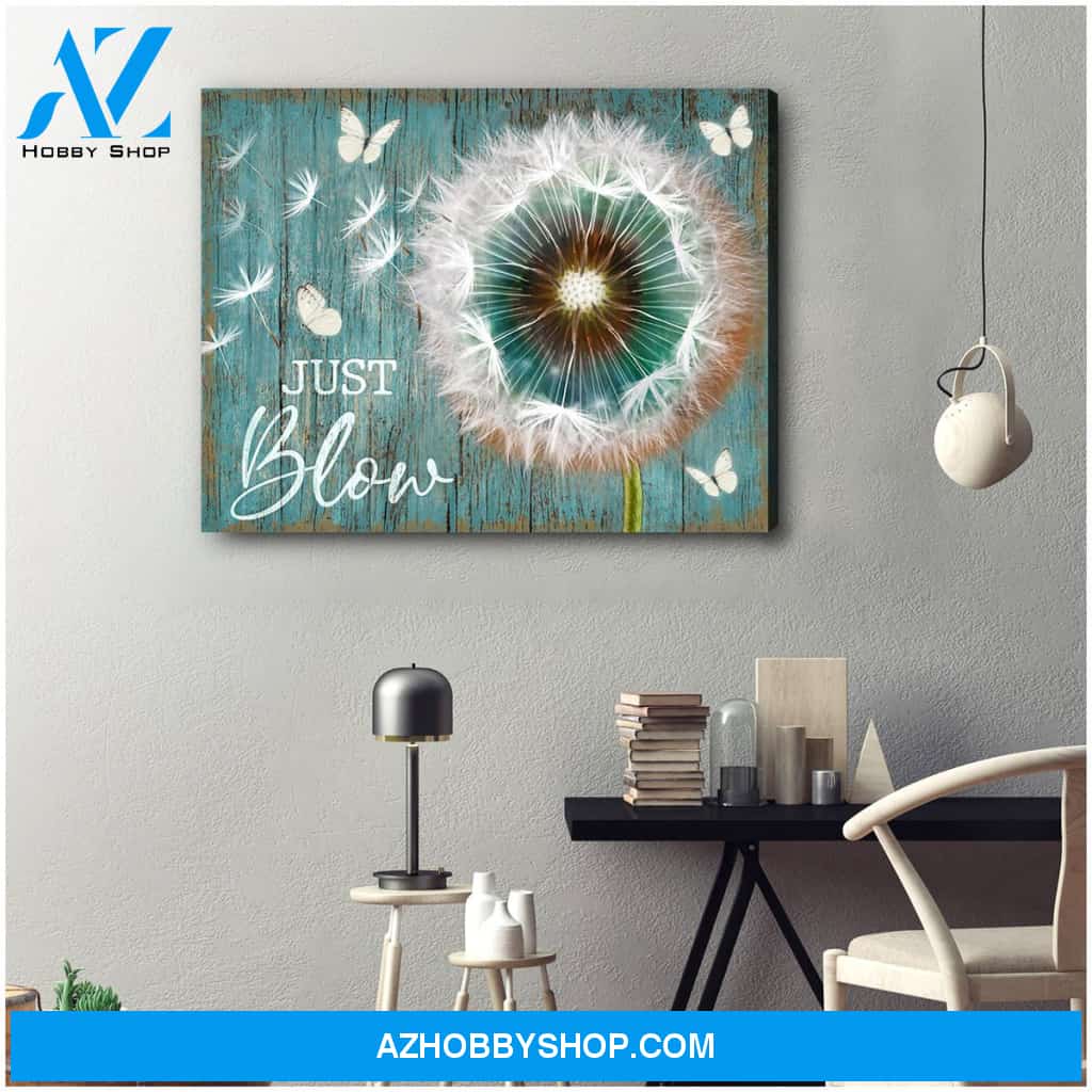 Eviral Store Just Blow Dandelion And Butterfly Canvas Wall Art Decor – Butterfly Canvas Print Wall Art
