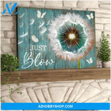 Just Blow Dandelion and Butterfly Canvas Wall Art Decor