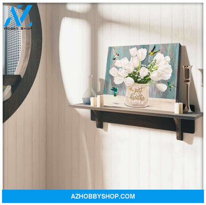 Just Breathe, Beautiful Hummingbird Canvas Wall Art